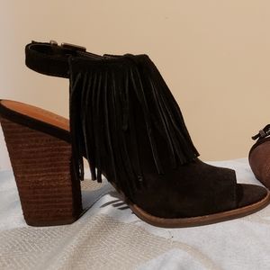 Sling Back Suede Heels